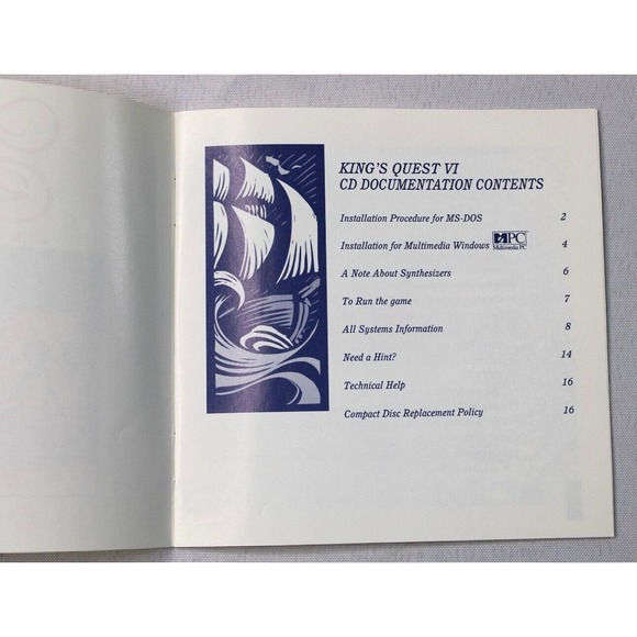 King's Quest VI Heir Today Gone Tomorrow PC Sierra 1992 RARE CD-Rom & Manuals - Picture 7 of 9